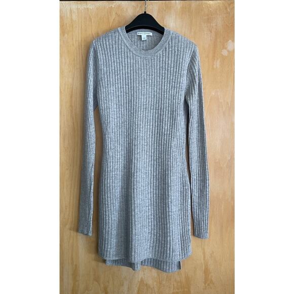 AUTUMN CASHMERE 100% Ribbed Sweater Tunic Size Medium Heather Brown - Picture 1 of 4